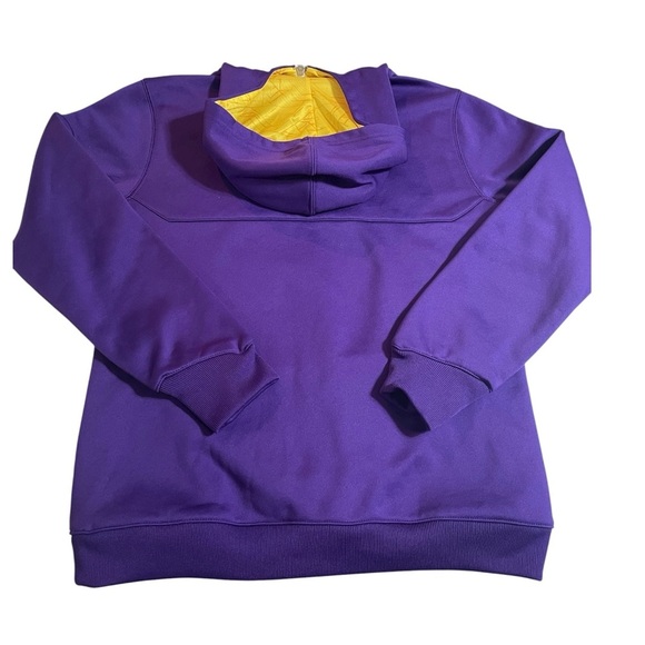 GEN 2 LSU PURPLE & YELLOW 1/4 ZIP YOUTH/WOMENS HOODIE SZ LG 14/16 - Picture 4 of 13